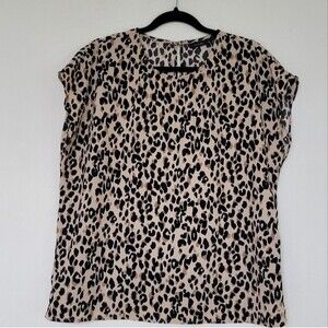 Halogen | Leopard Print Sleeveless Top Sz L
